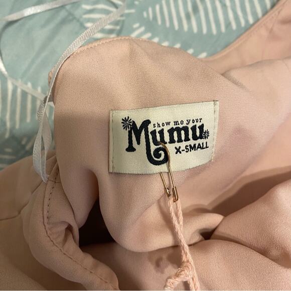 Show Me Your Mumu Eliza One Shoulder Pink Chiffon Bridesmaid Dress Size XS NWT - Picture 6 of 8